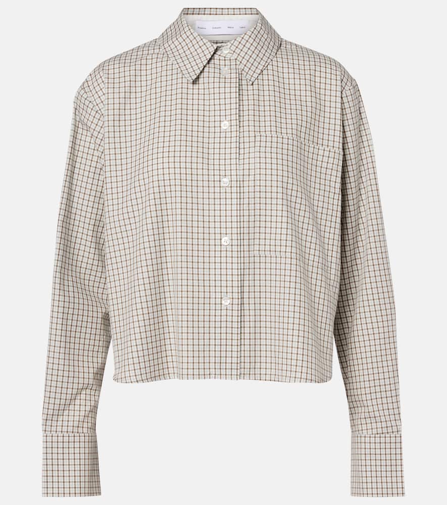 White Label Olive checked cotton shirt
