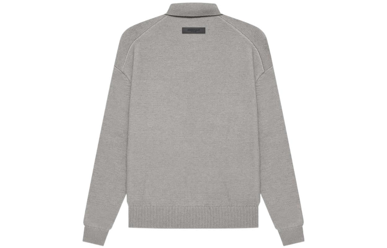 SS22 Knit Ls Polo 1977 Dark Oatmeal