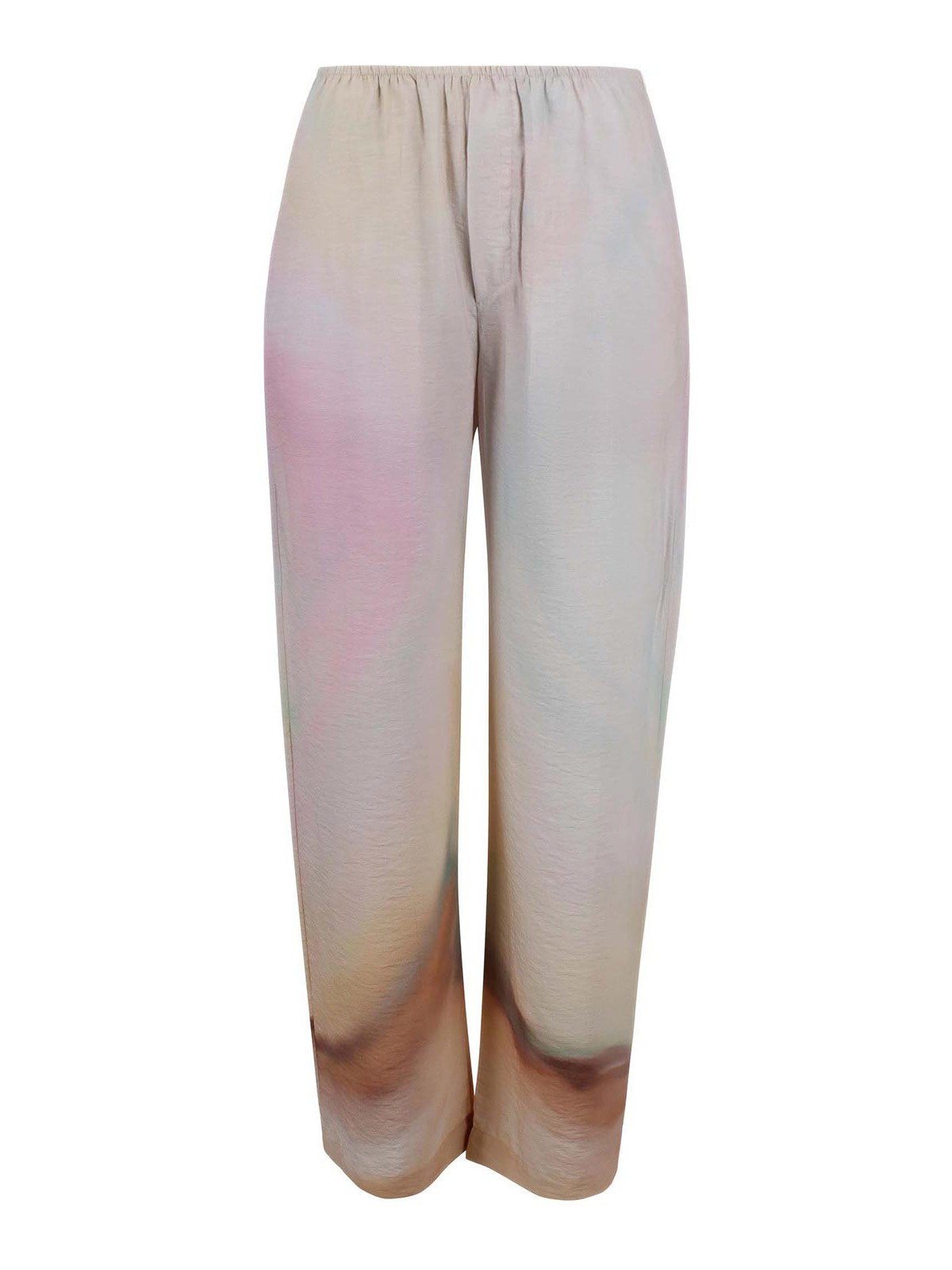 Flowing pants in faded wrinkled viscose