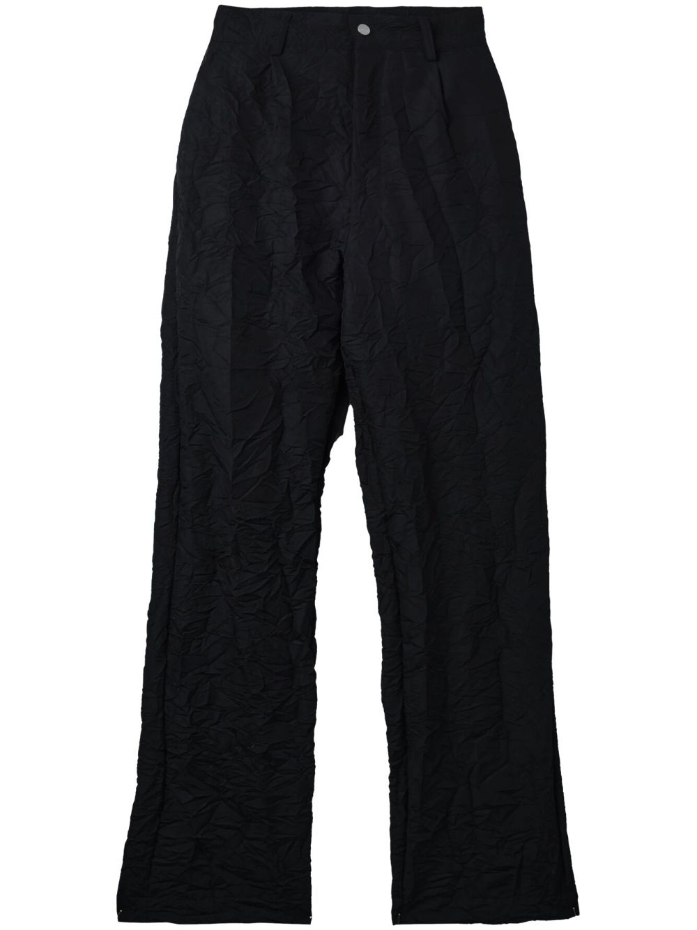 Pleated wrinkled trousers - Black