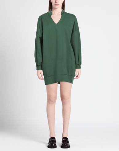 Woman Mini dress Green Size M Rayon, Nylon, Elastane