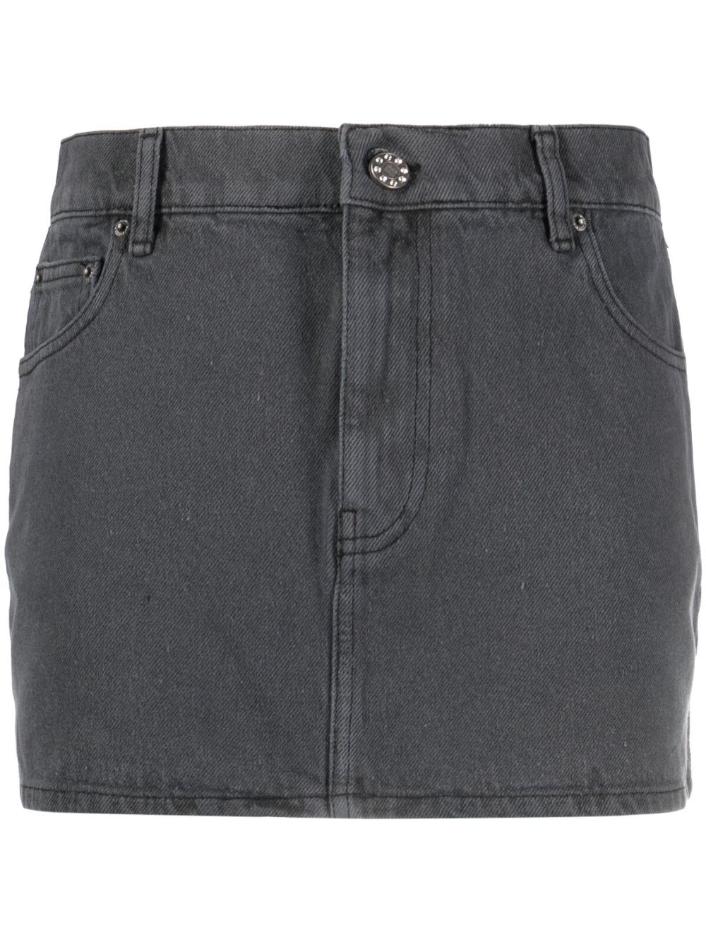 Logo-patch denim skirt - Grey
