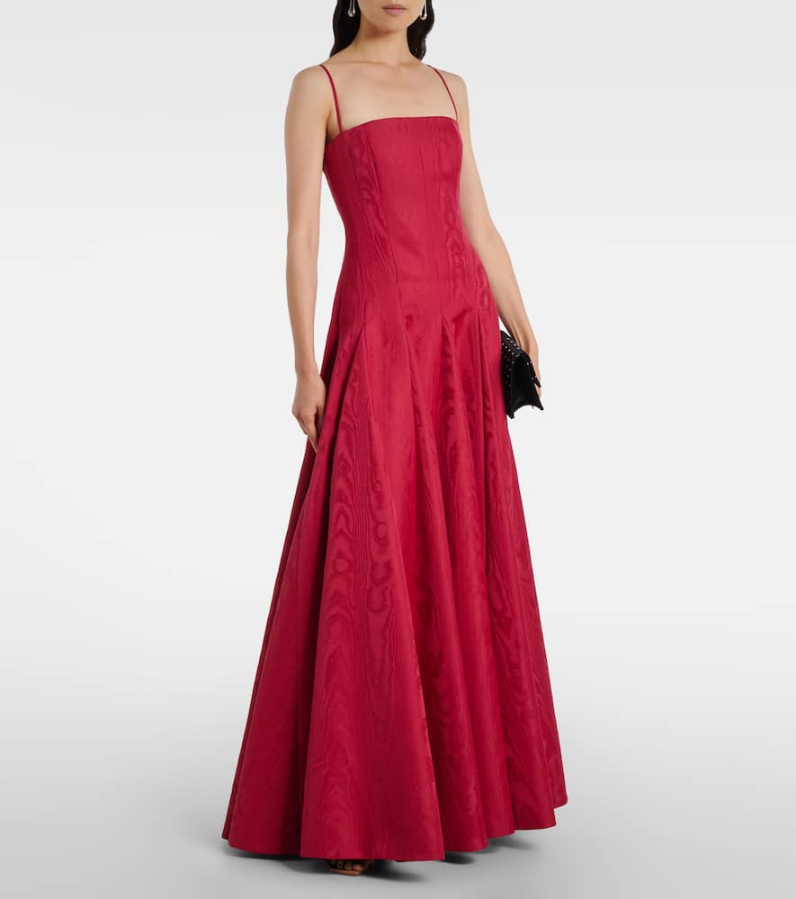 Gracia pleated moiré mikado bustier dress