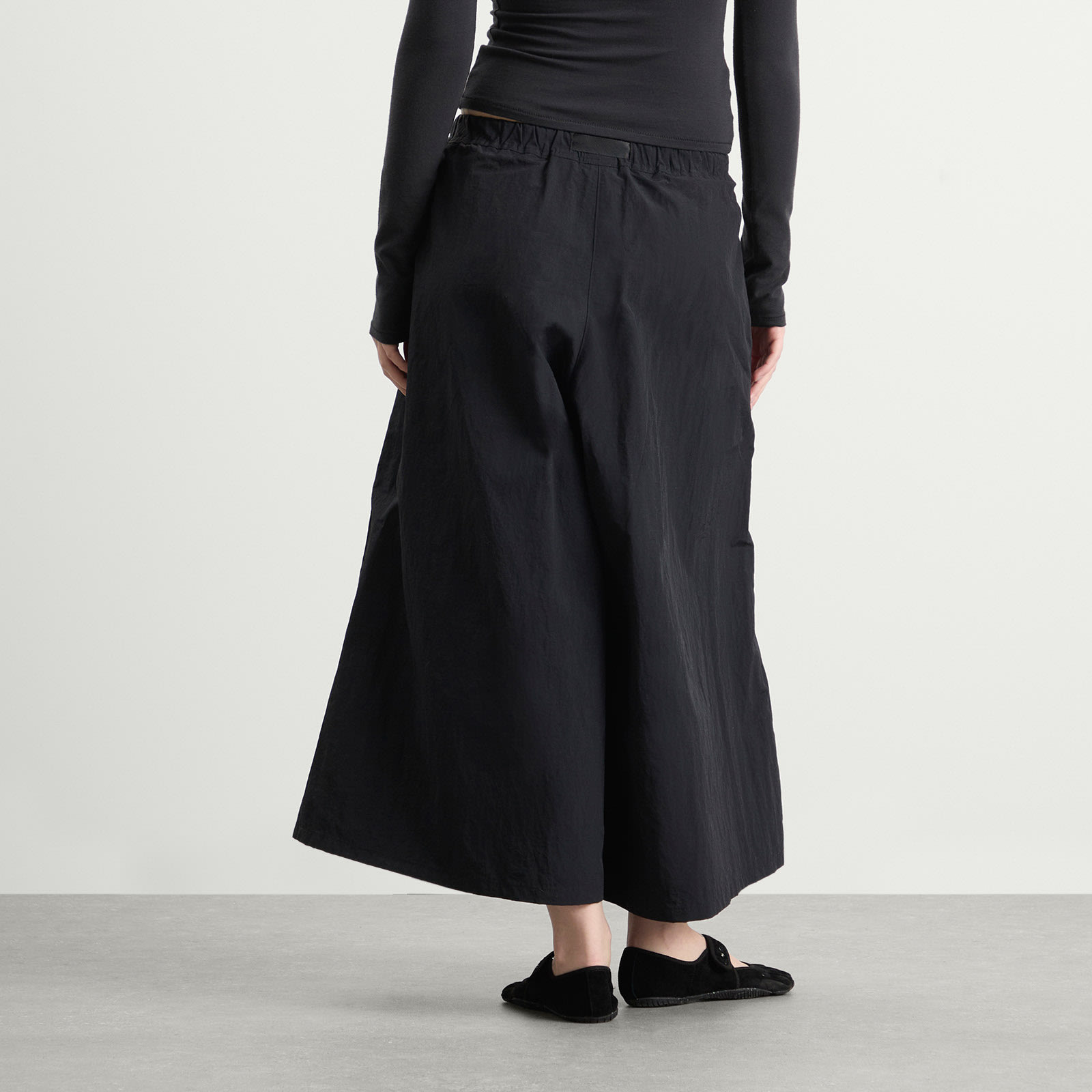 Women's Nylon Flare Pant in Black