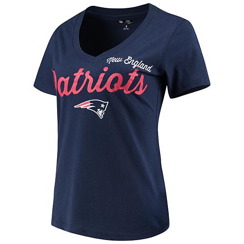 Officially Licensed NFL Women's Patriots Post Season V-Neck T-Shirt