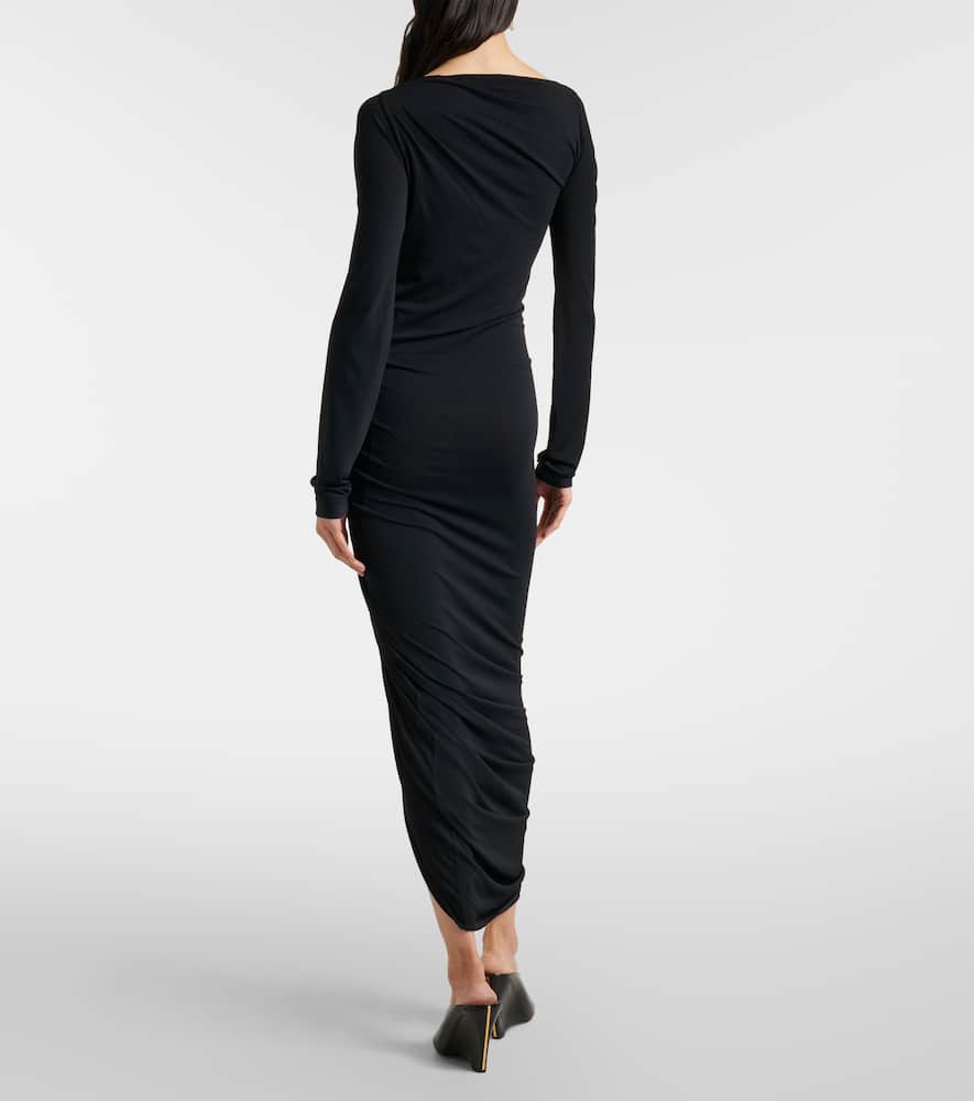 Ruched jersey midi dress