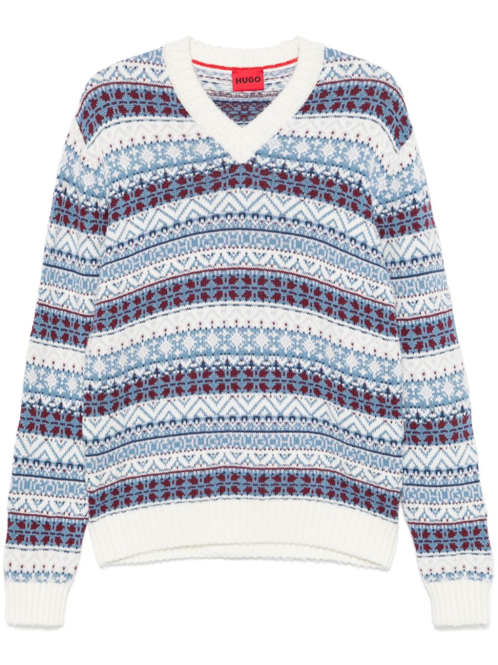 Fair isle intarsia sweater - White