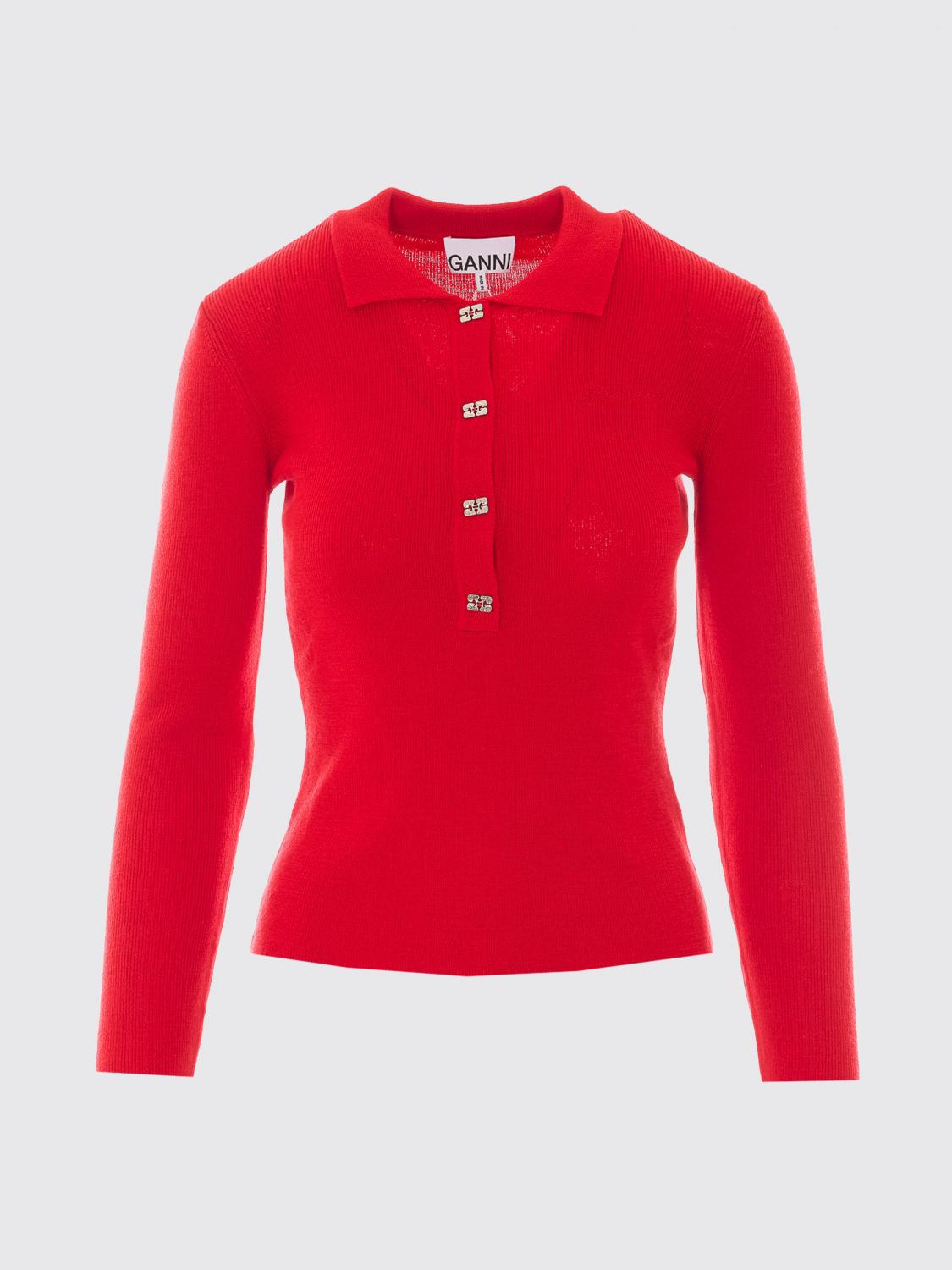 Butterfly Logo Ribbed-Knit Wool Polo