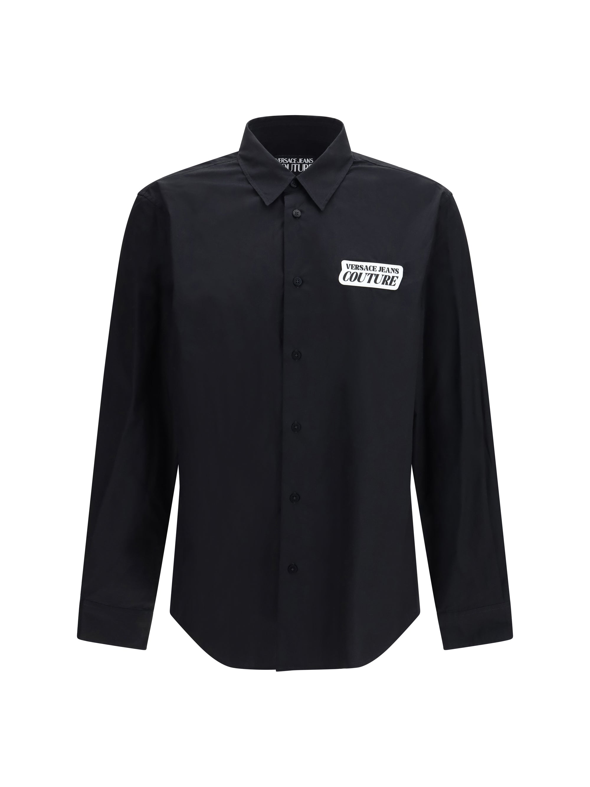 Logo-Patch Cotton Shirt — Black