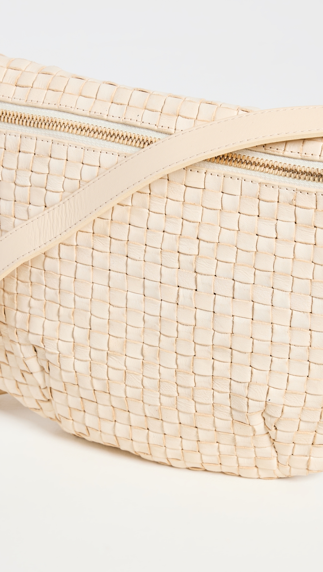 Grande Fanny Belt Bag Cream Woven Checker One Size