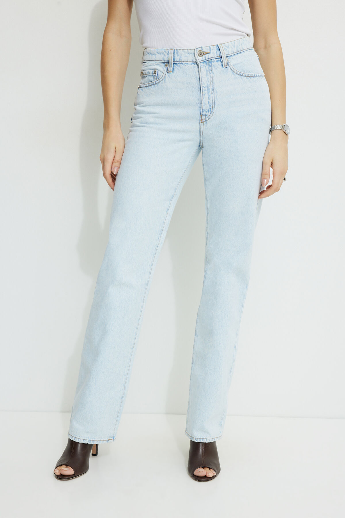 Cara High Rise Straight Leg Jeans