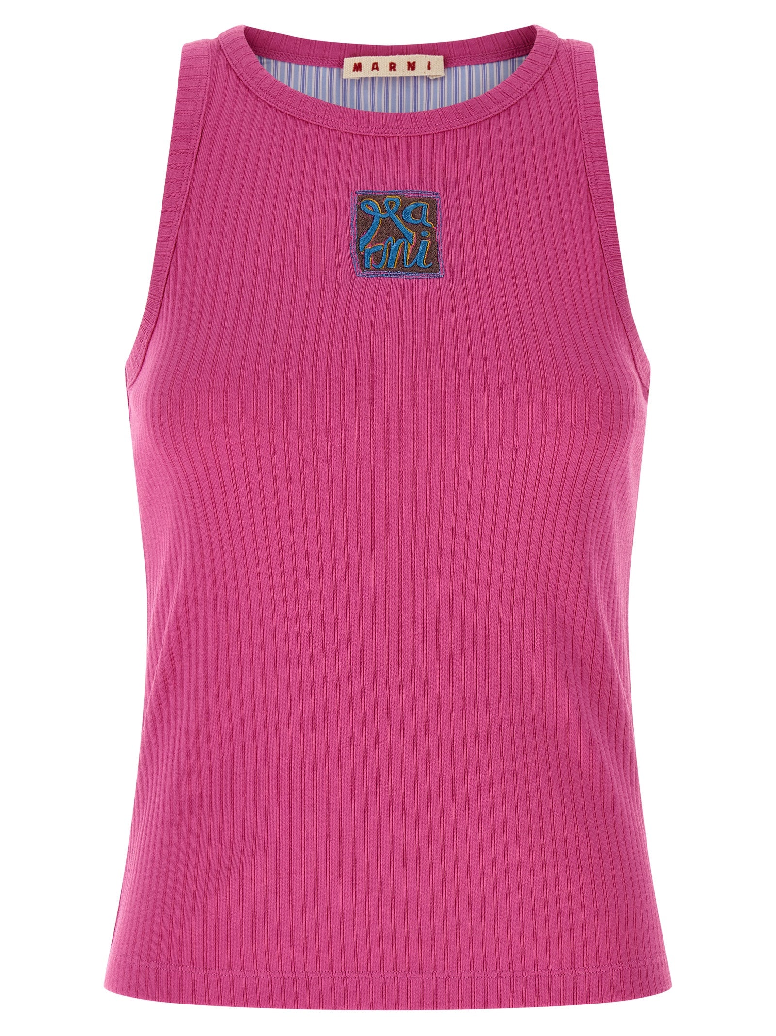 Ribbed Cotton Tank Top — Pink