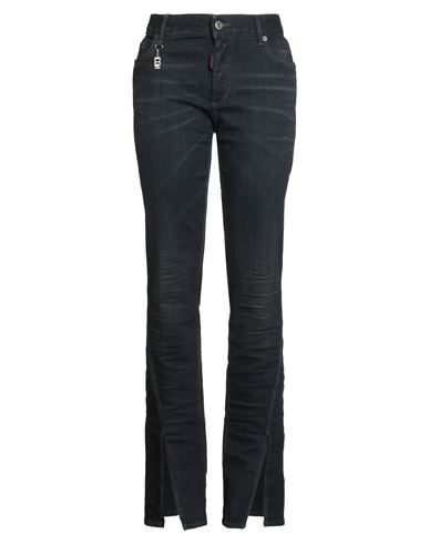 Woman Jeans Blue Size 0 Cotton, Elastane, Calfskin