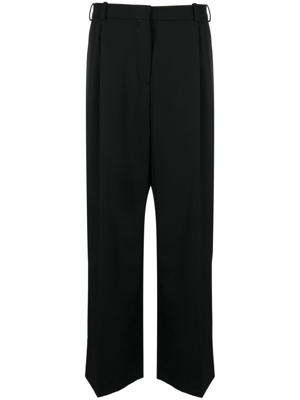 Pleated wide-leg trousers - Black