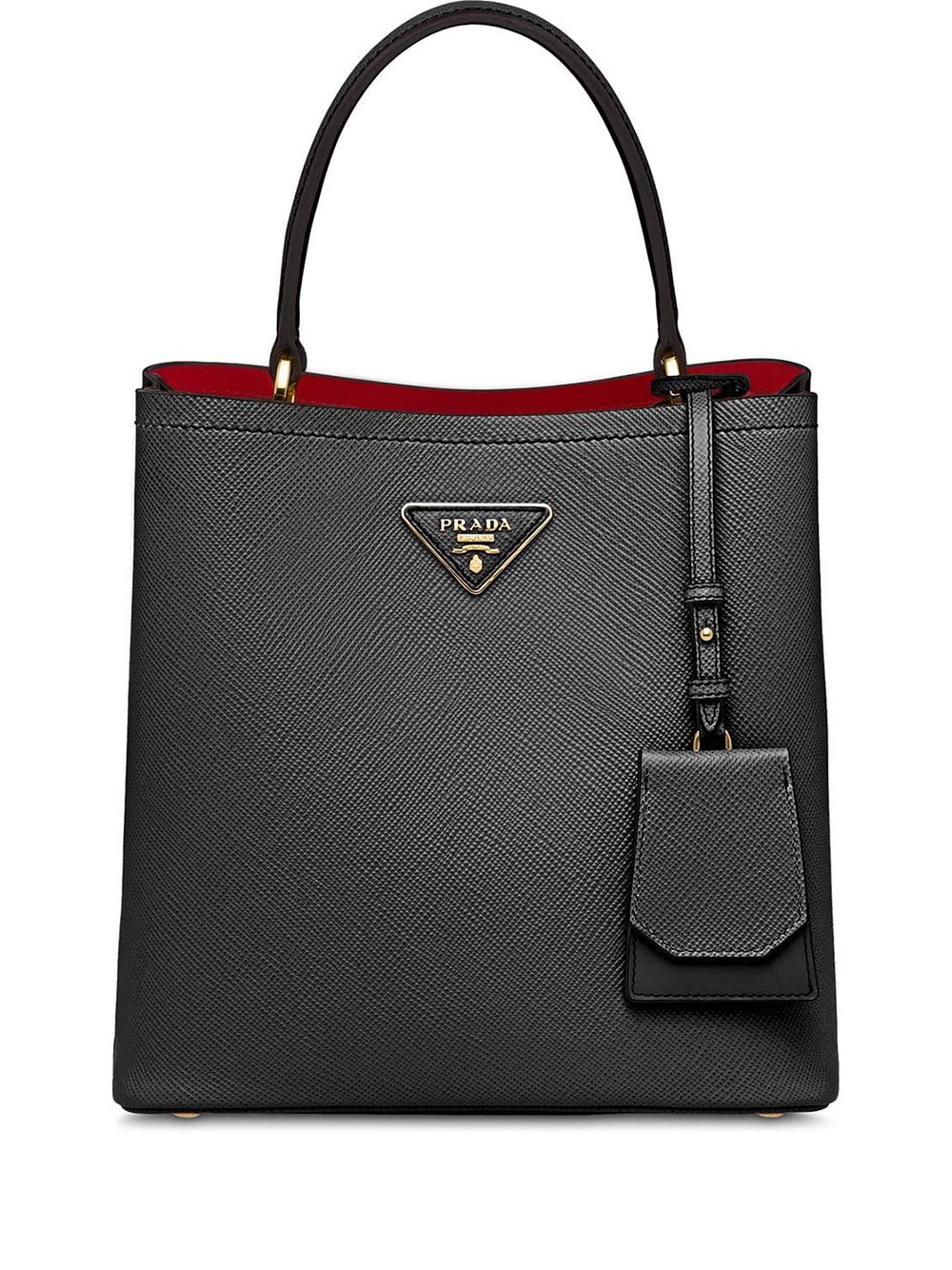 Double Saffiano leather tote - Black