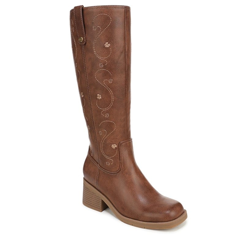 Women's Joplin Tall Boots (Embroidered Whiskey Brown Faux Leather)
