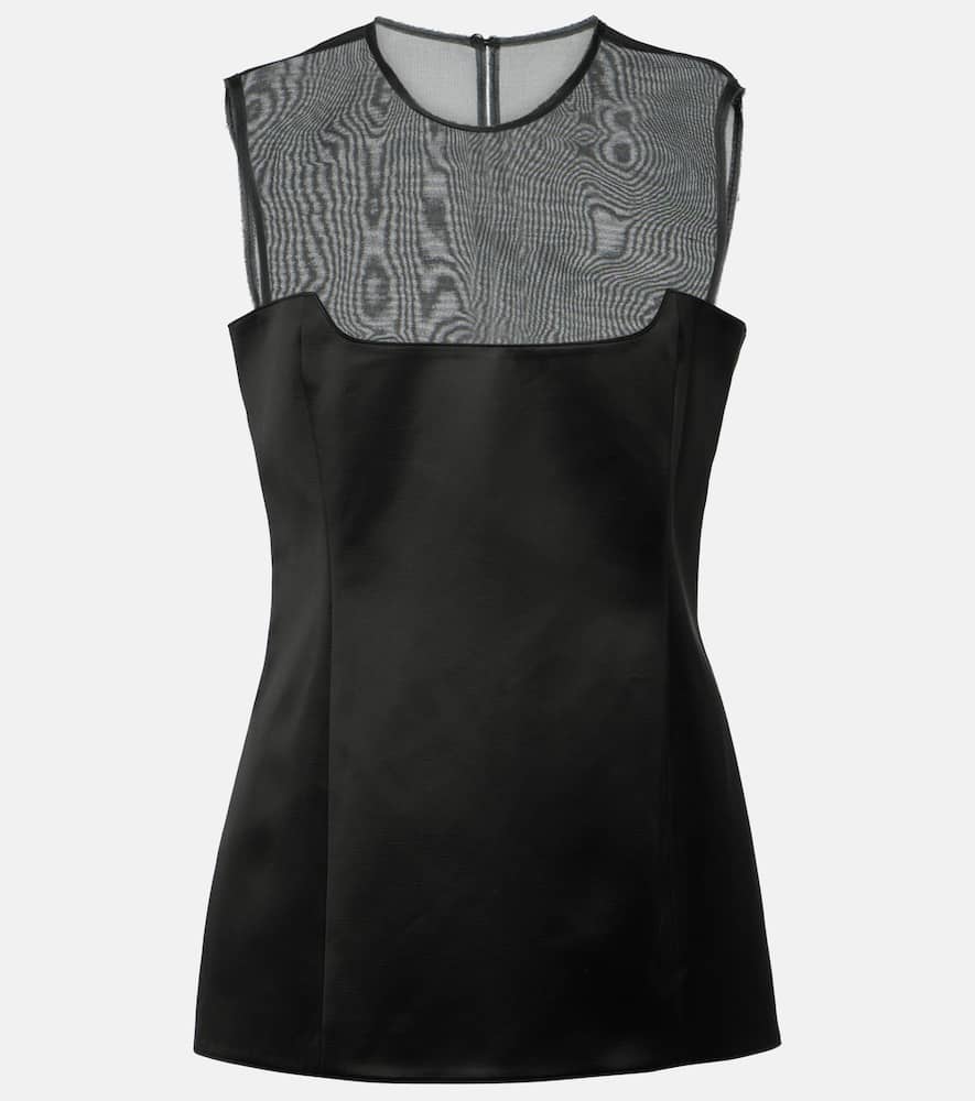 Sasmo silk-paneled satin top