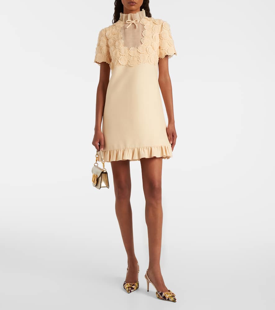 Crepe Couture embroidered minidress
