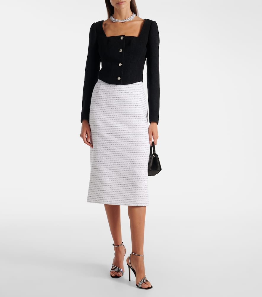 Sequined tweed midi skirt