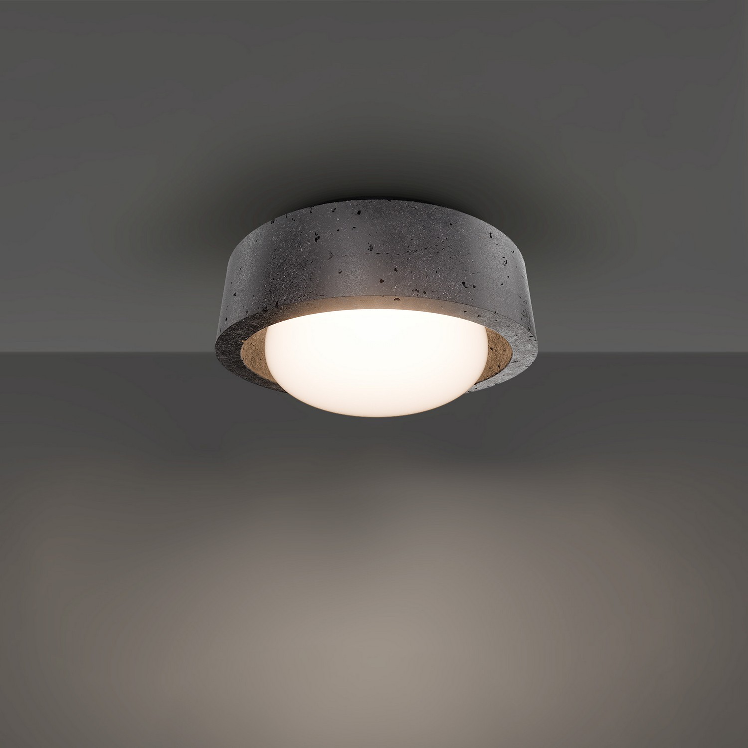 Basalt Stone Black LED Flush Mount from the Tane Collection