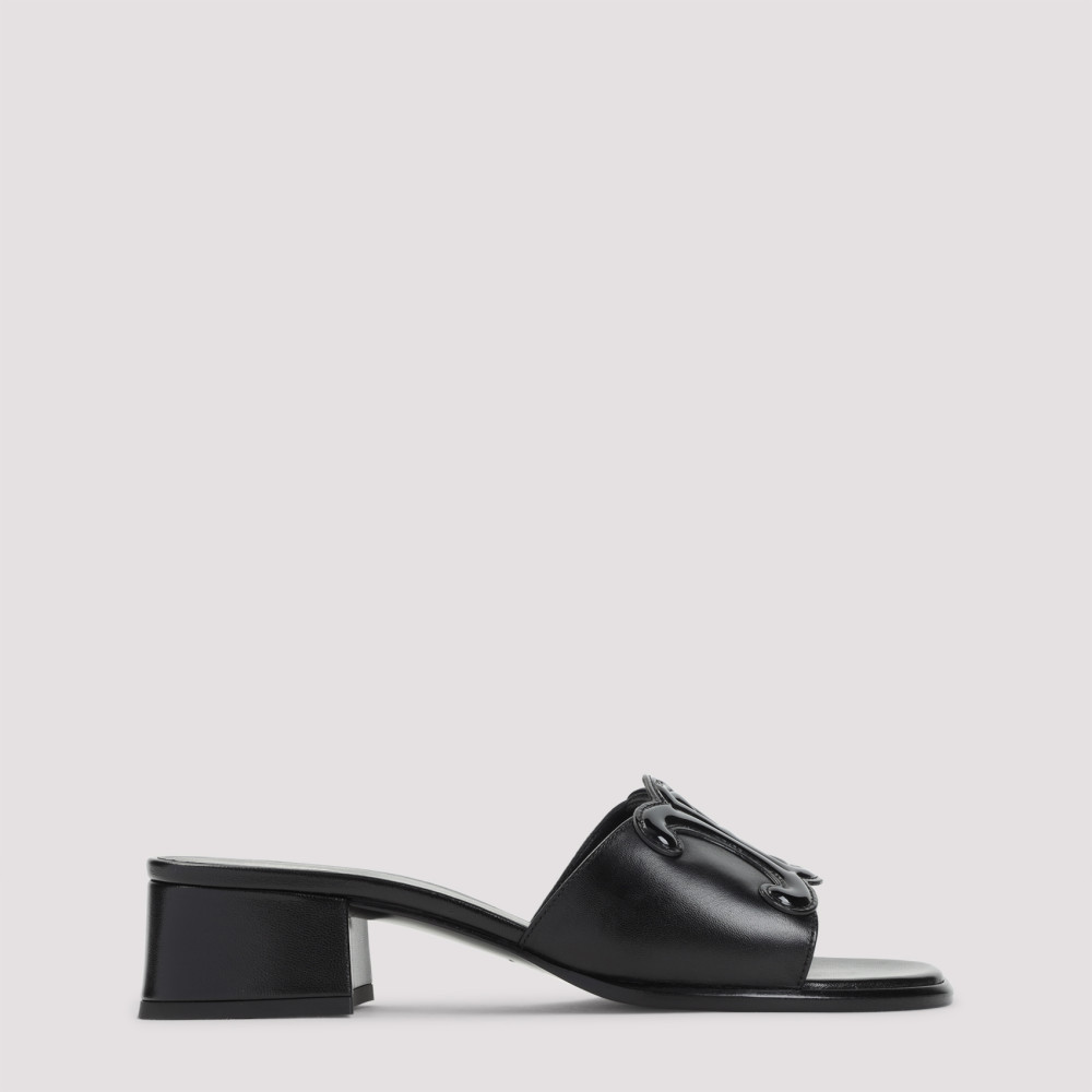 Black Logo Sandals