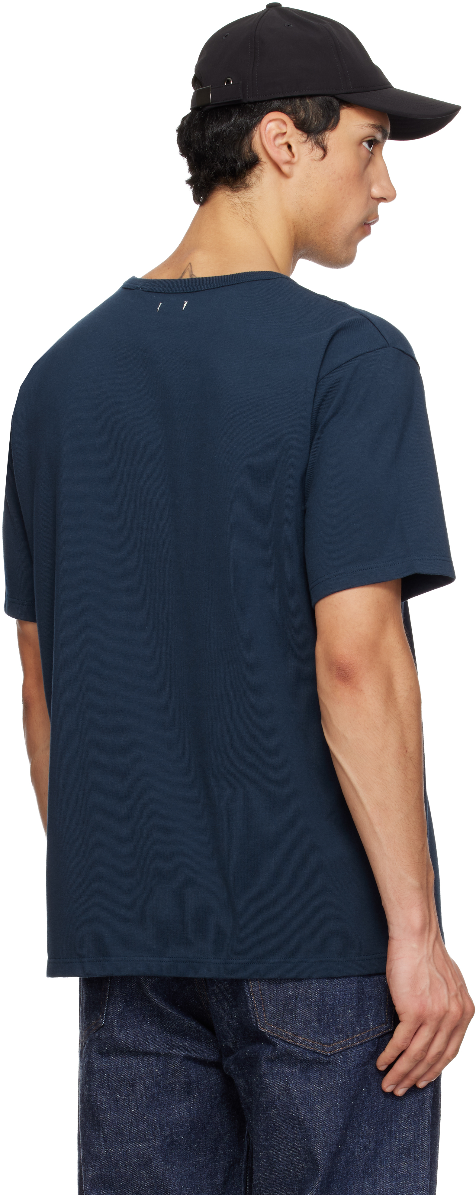 Navy COOLMAX Jersey Pocket T-shirt