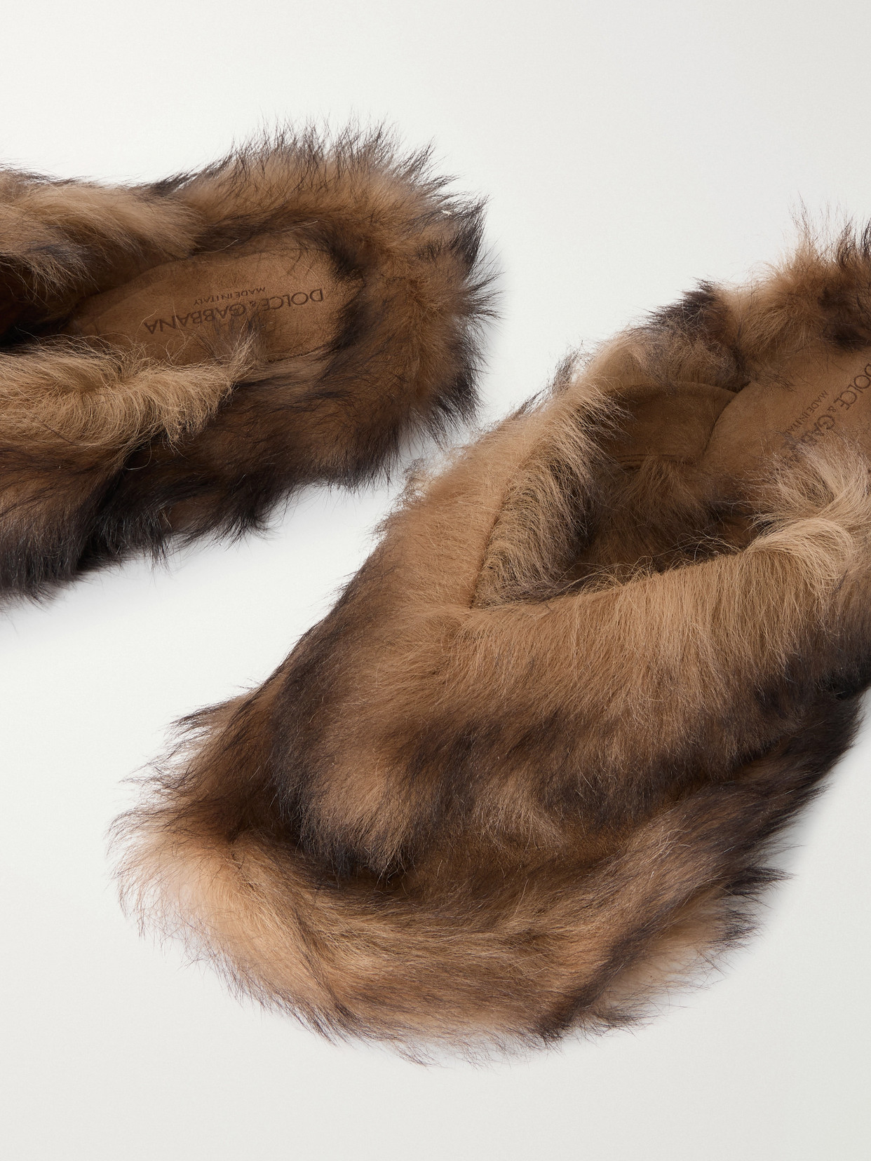 Shearling Slides - Brown