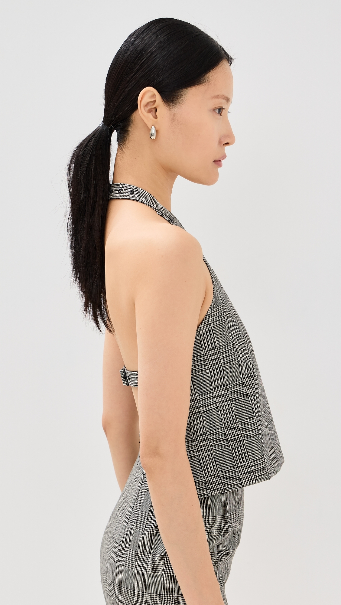 WARDROBE. NYC Backless Halter Top Prince of Wales