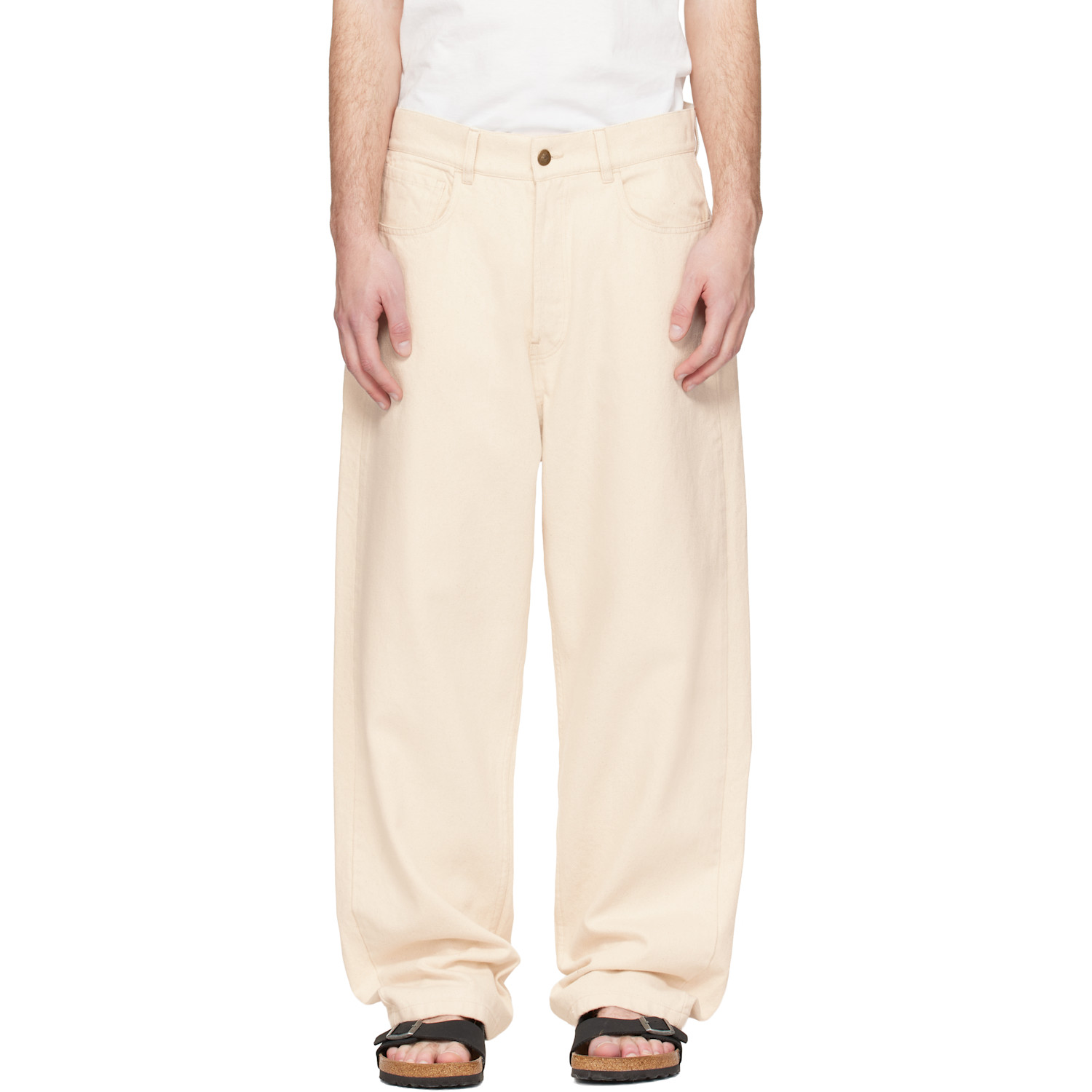 Off-White 1930s Cotton Twill 5-Pocket Trousers
