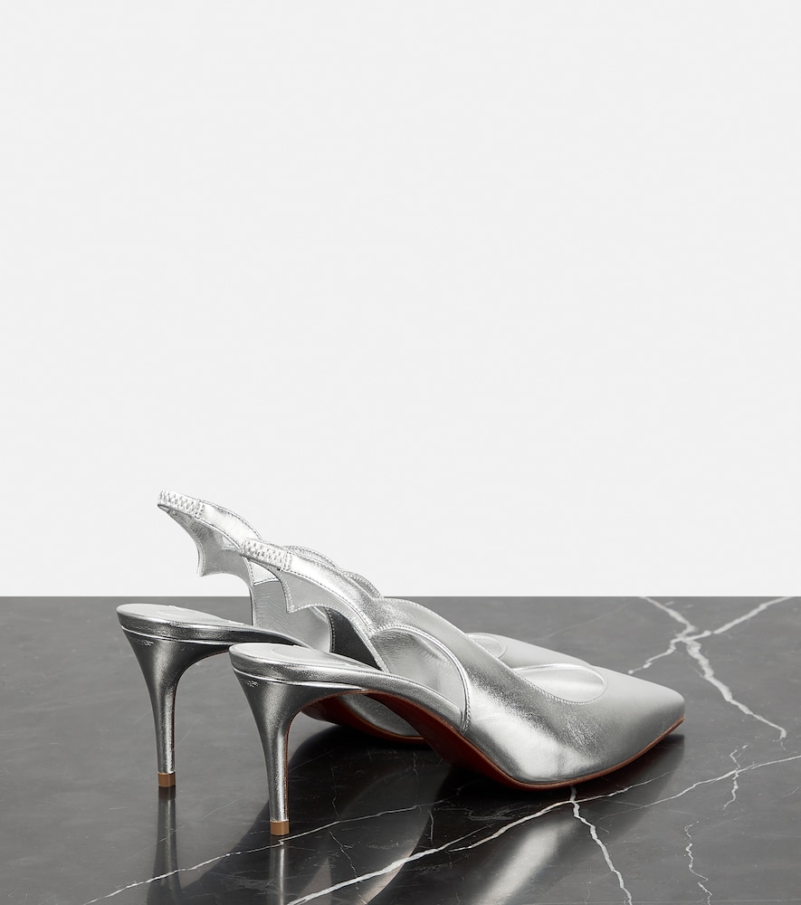 Leather slingback pumps