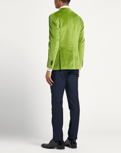 Man Blazer Lime green Size 36 Cotton, Elastane