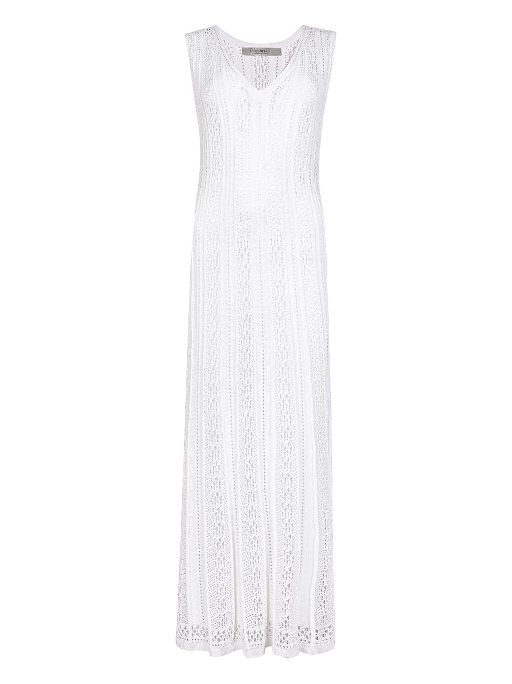 Knitted sleeveless maxi dress - White