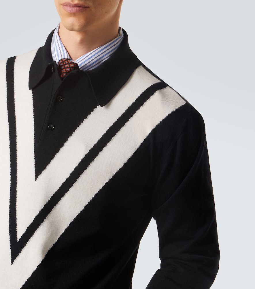 Virgin wool polo sweater