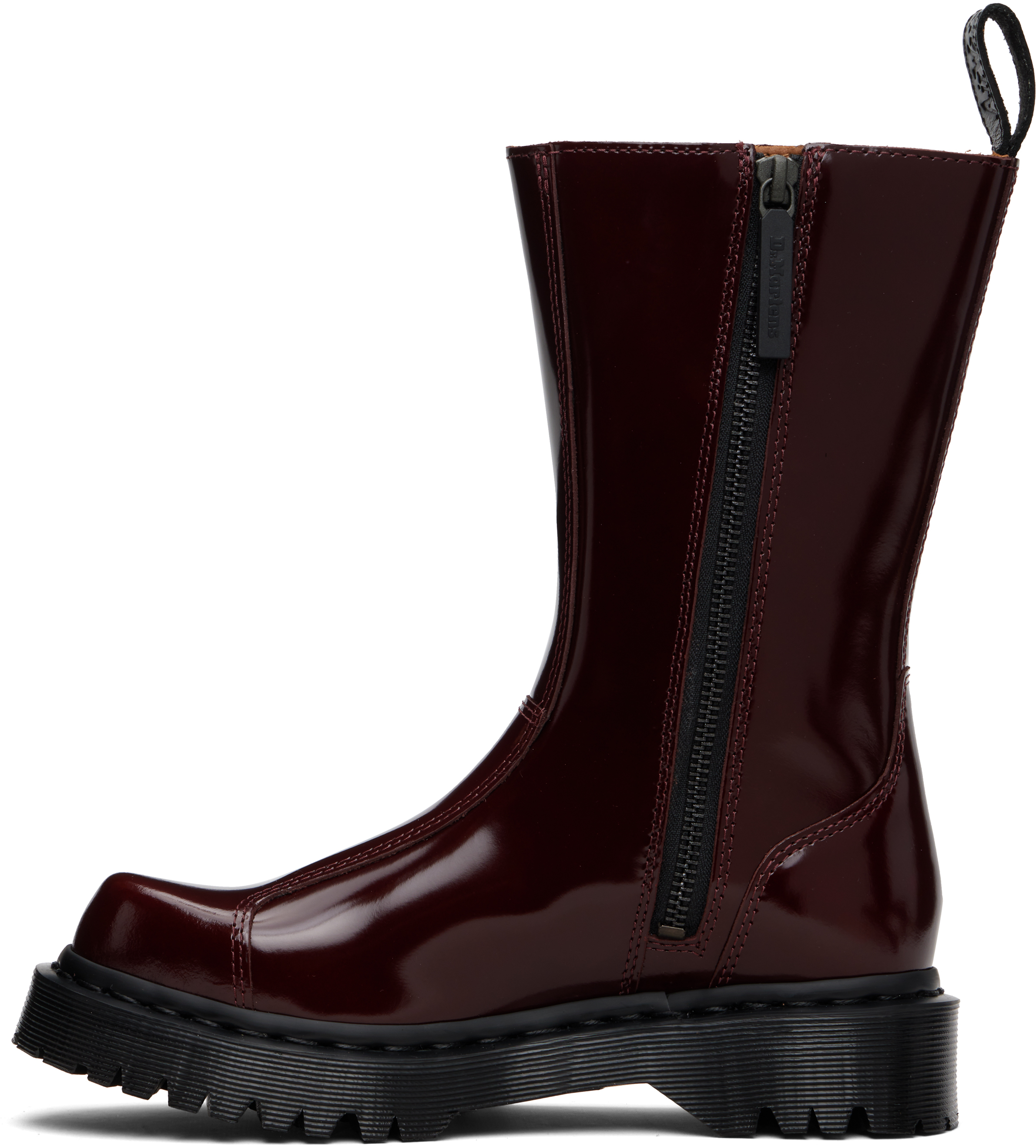 Burgundy Rejena Laquered Leather Boots