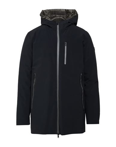 Man Coat Black Size L Polyester, Polyurethane