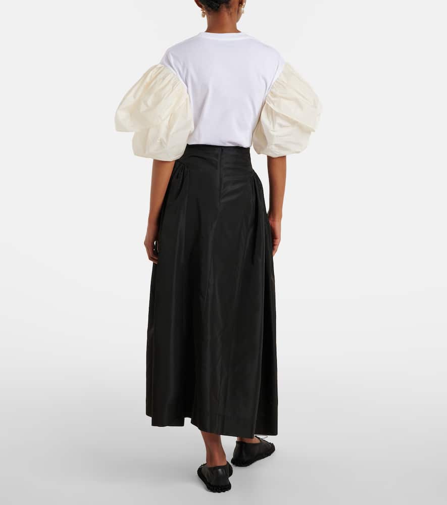 Taffeta midi skirt