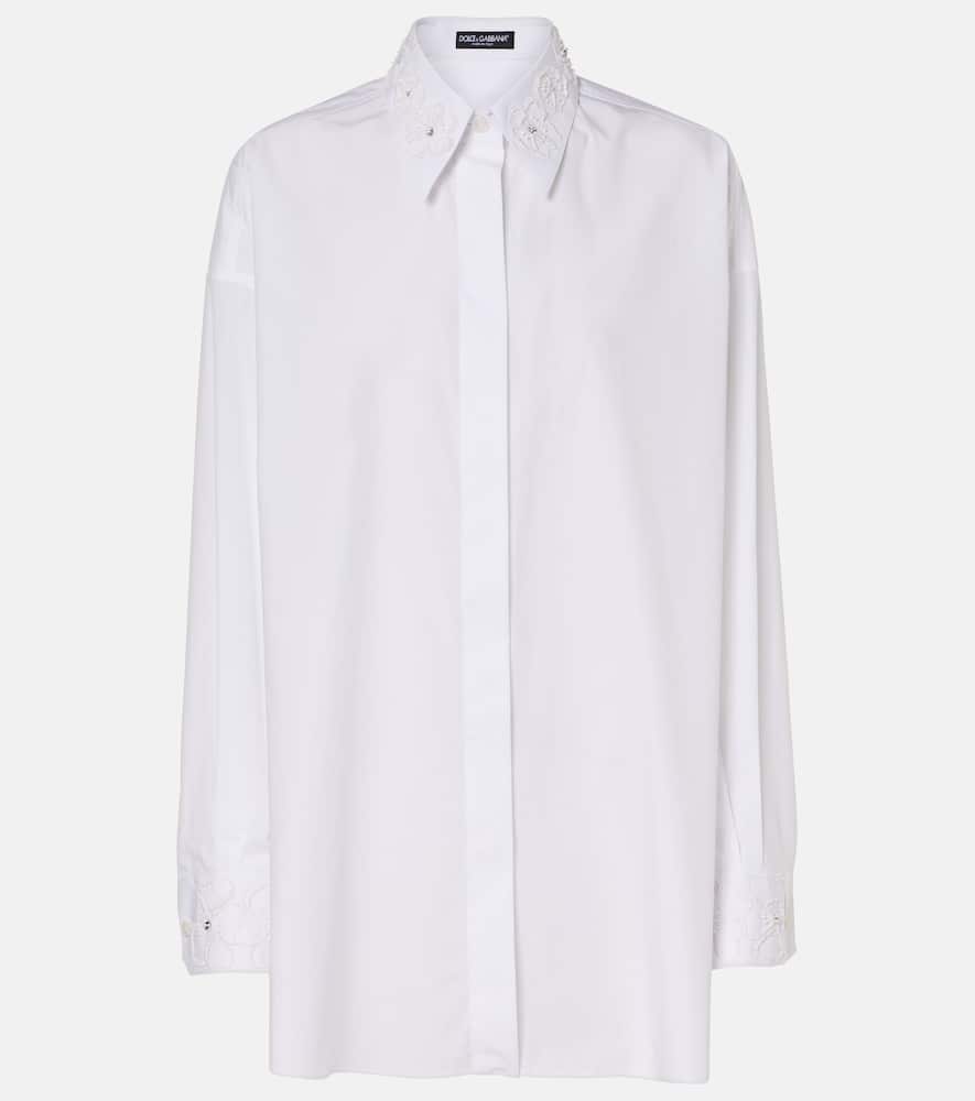 Embroidered cotton poplin shirt