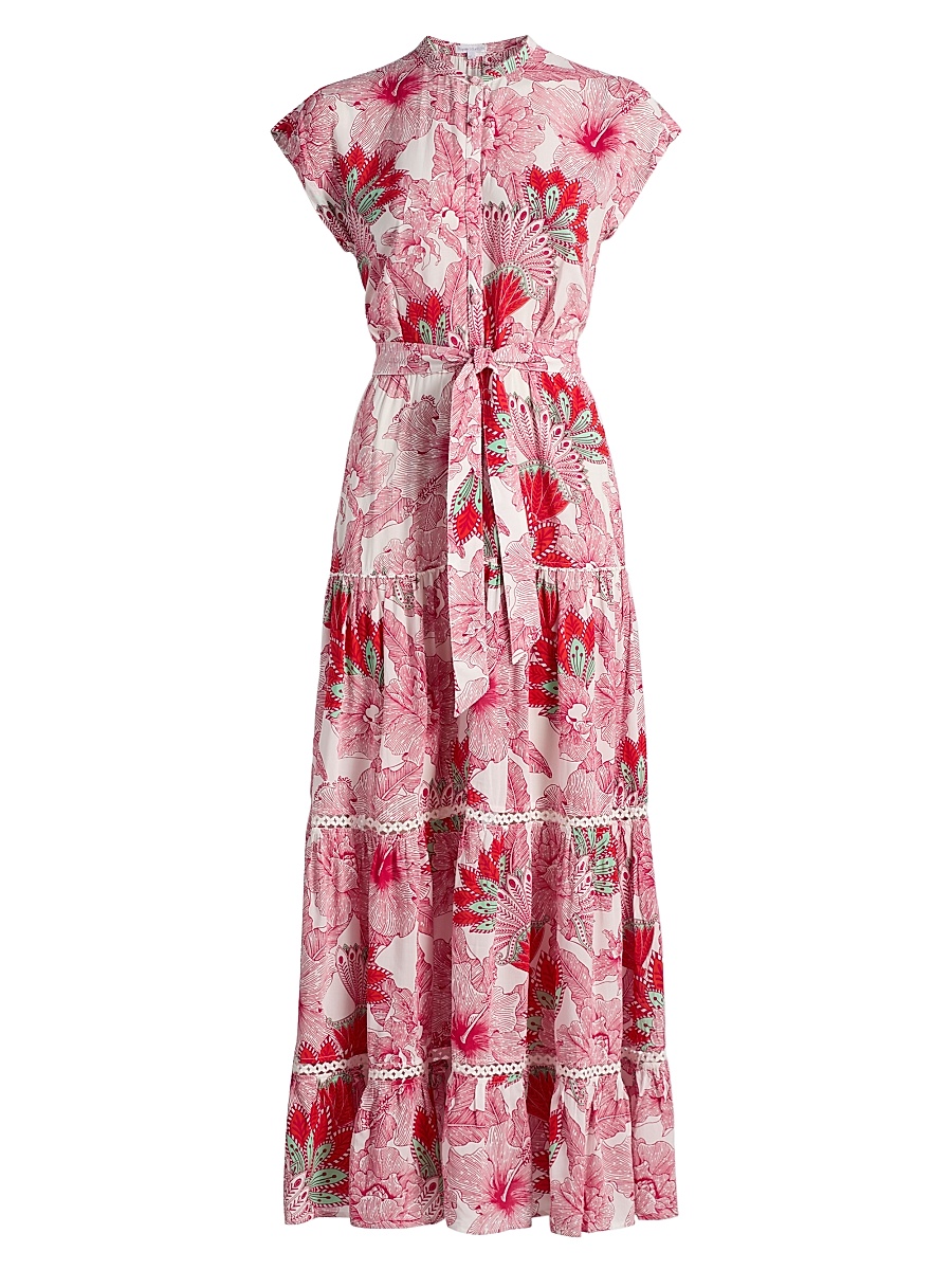 Women's Kora Floral Cap-Sleeve Shirtdress - Pink Padang