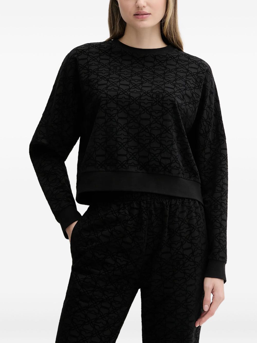 Lokky embossed-pattern top - Black