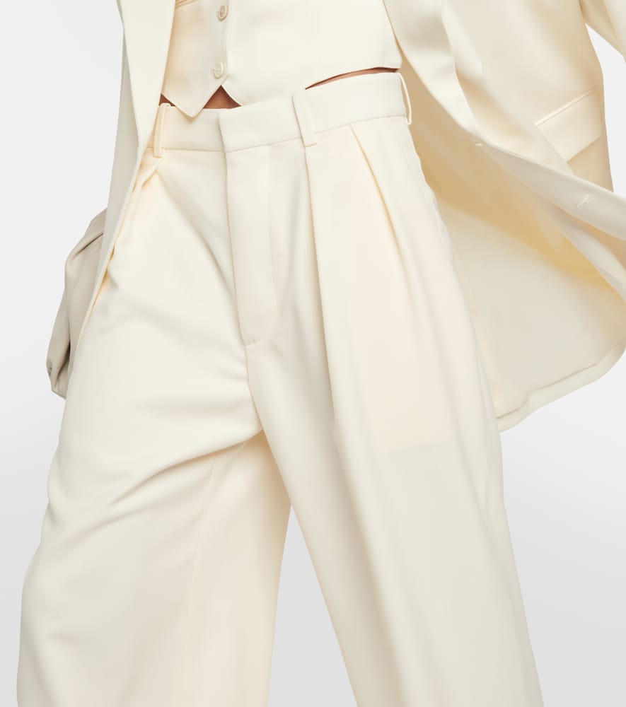 Low-rise wide-leg wool pants