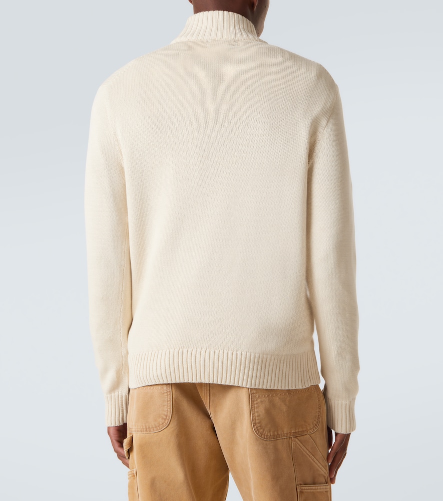 Cotton half-zip sweater