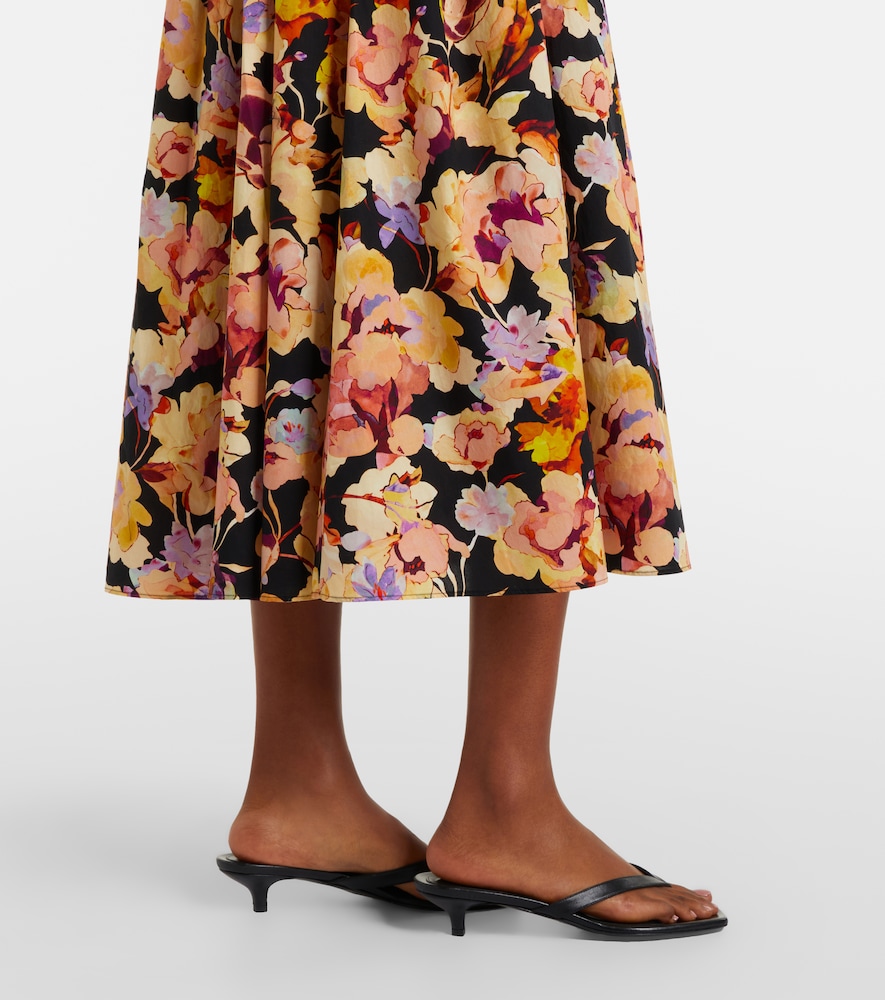 Marin floral cotton poplin midi dress
