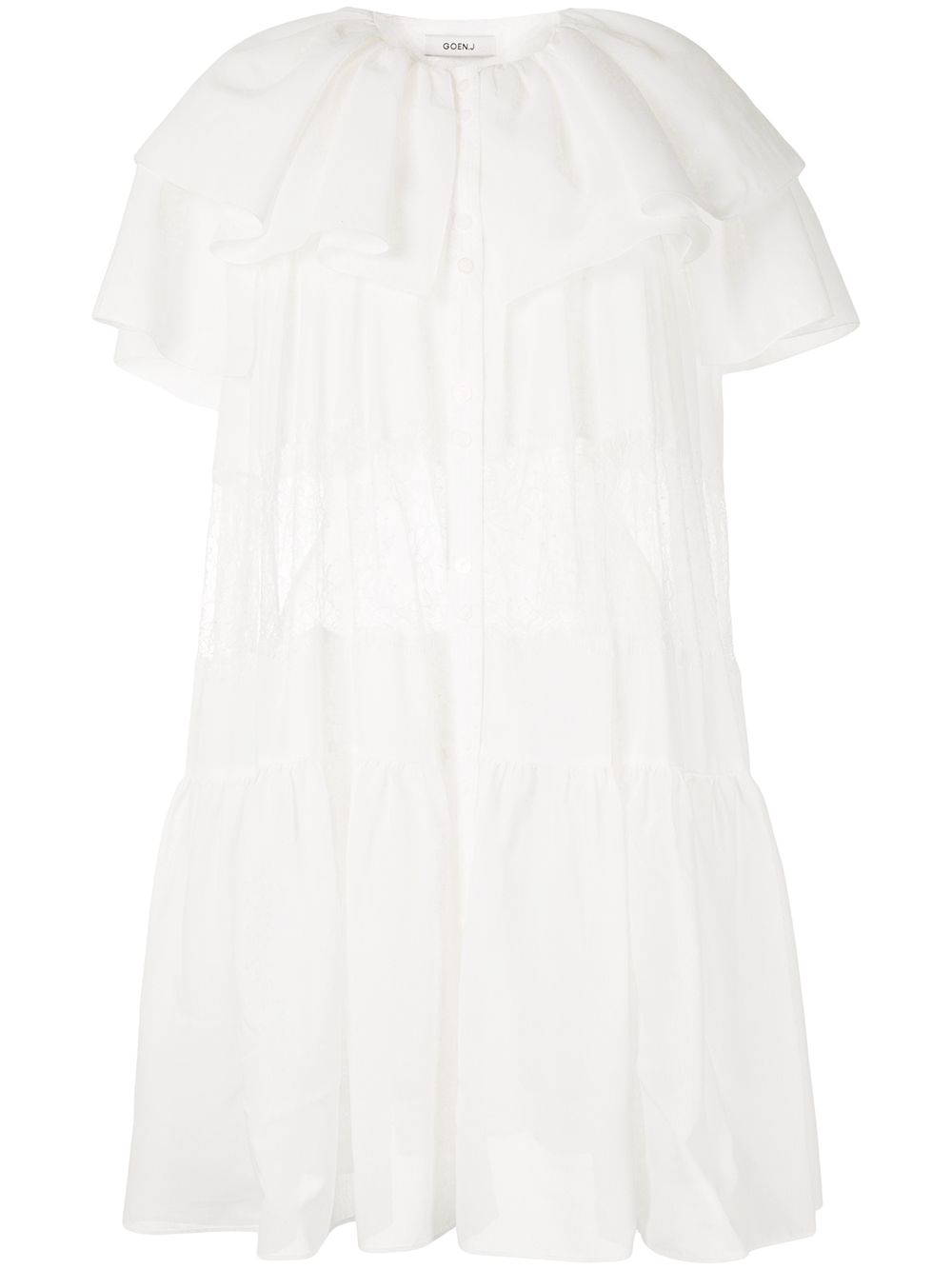 Tiered mini dress - White