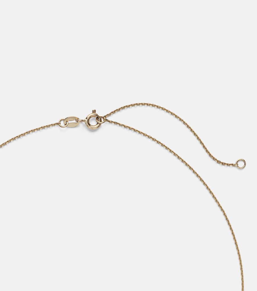 Vintage Scallop Shell 14kt gold necklace with diamonds