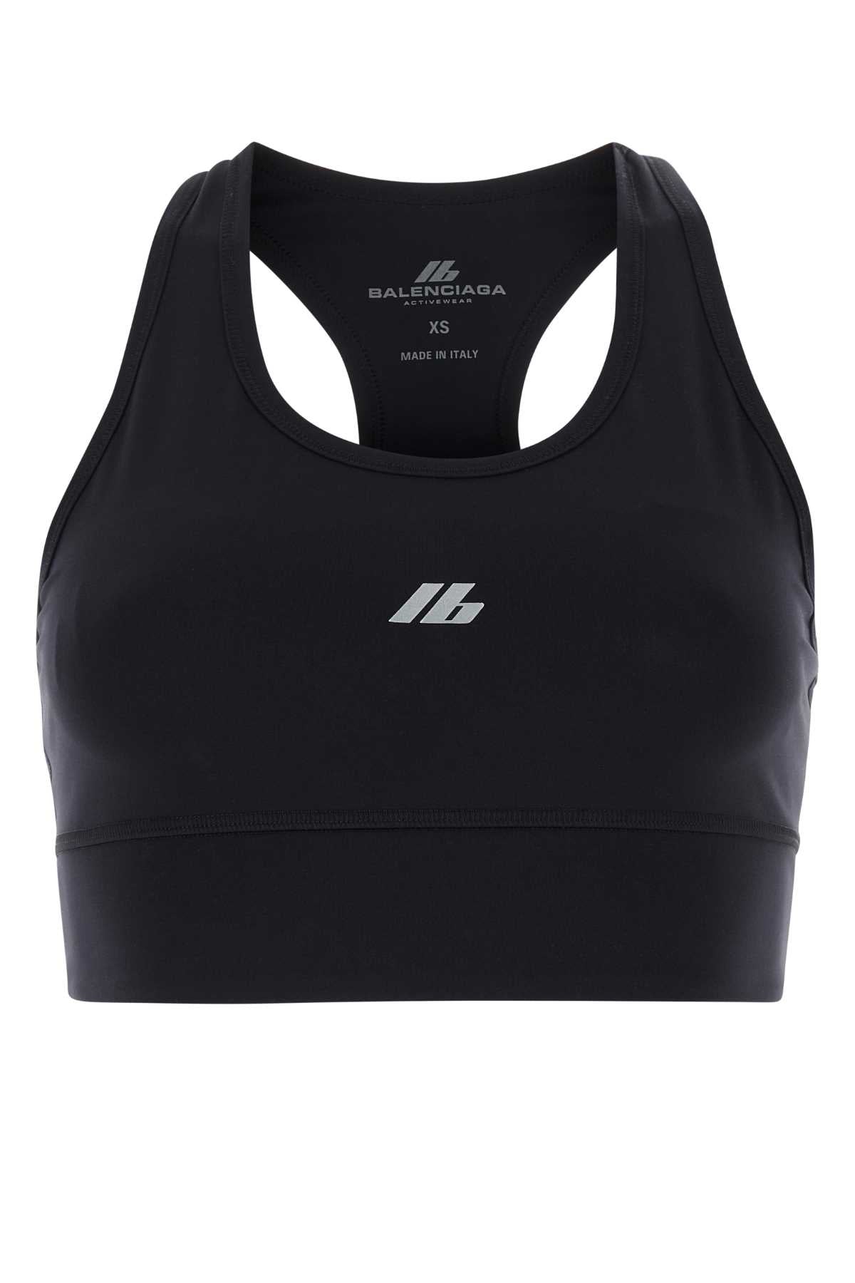 Logo-Embroidered Stretch Nylon Sports Bra — Black