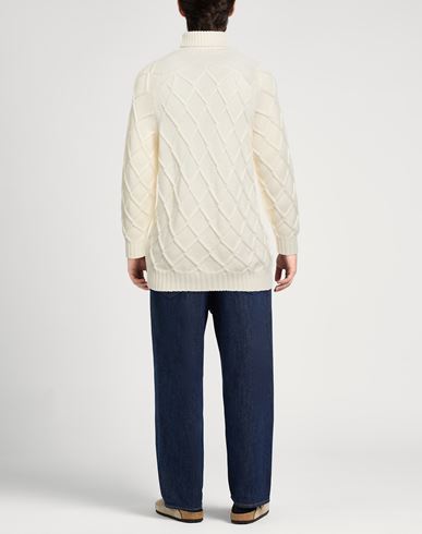 Man Turtleneck Ivory Size 44 Merino Wool