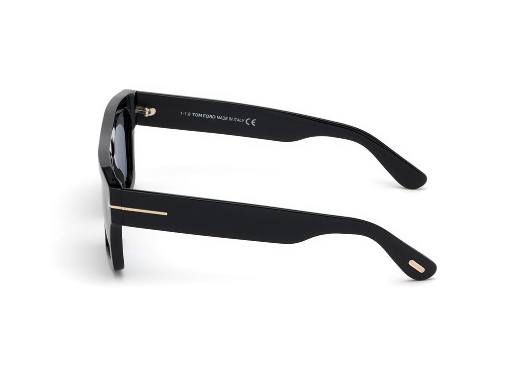 TOM FORD Man TOM FORD FT0711 FAUSTO 01A Sunglasses Acetate Black Grey Squared Norma