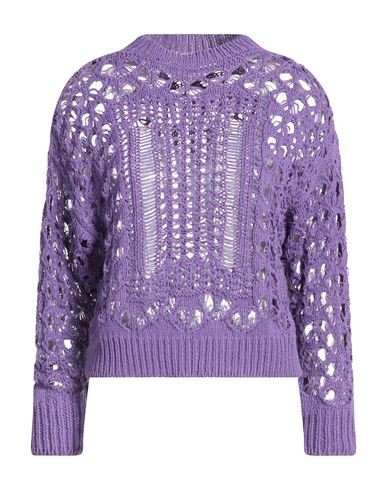 Woman Sweater Purple Size M Cotton, Polyamide