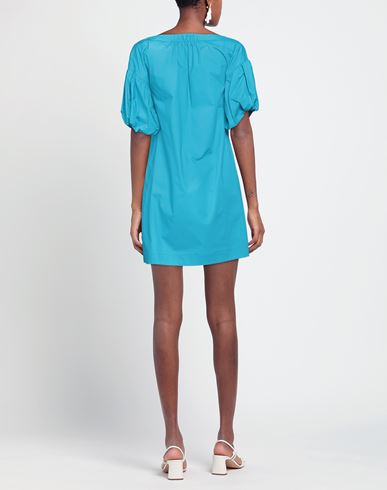 Soallure Woman Mini dress Azure Size 8 Cotton, Polyamide, Elastane