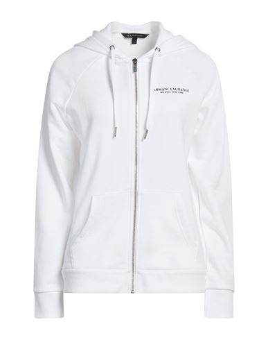 Woman Sweatshirt White Size S Cotton, Polyester, Elastane